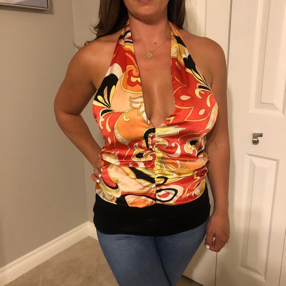 Voom by Joy Han Silk Paisley Top